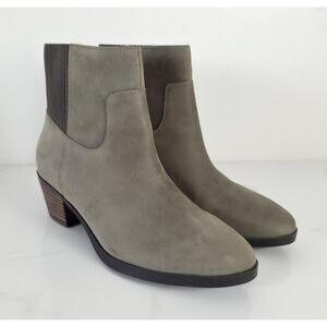 Vionic Shantelle Ankle Booties Women 7W Green Waterproof Shoe Pull On Side Zip